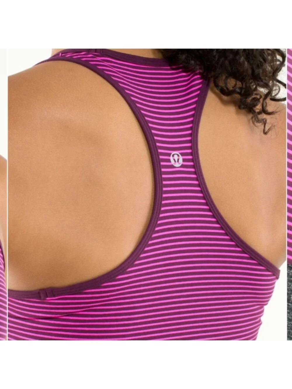 Lululemon Cool Racerback Hyper Stripe Raspberry Glo Light / Plum